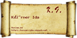 Körner Ida névjegykártya