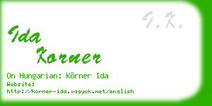 ida korner business card